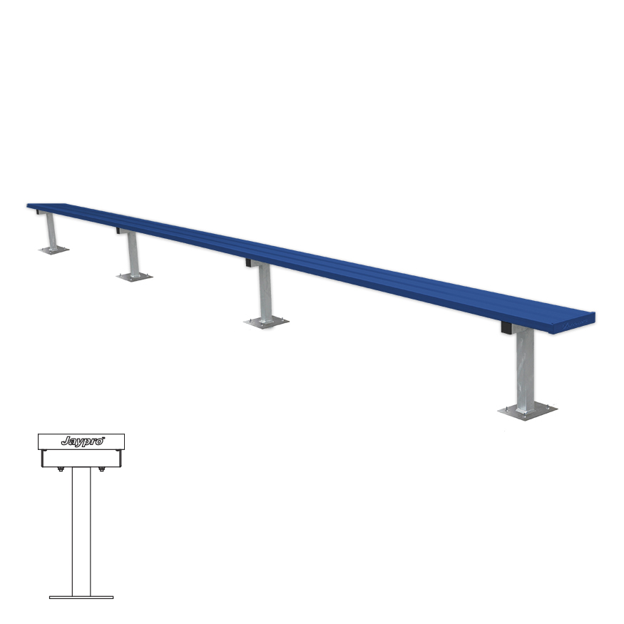 21'L Surface-Mounted Powder-Coated Bench without Back