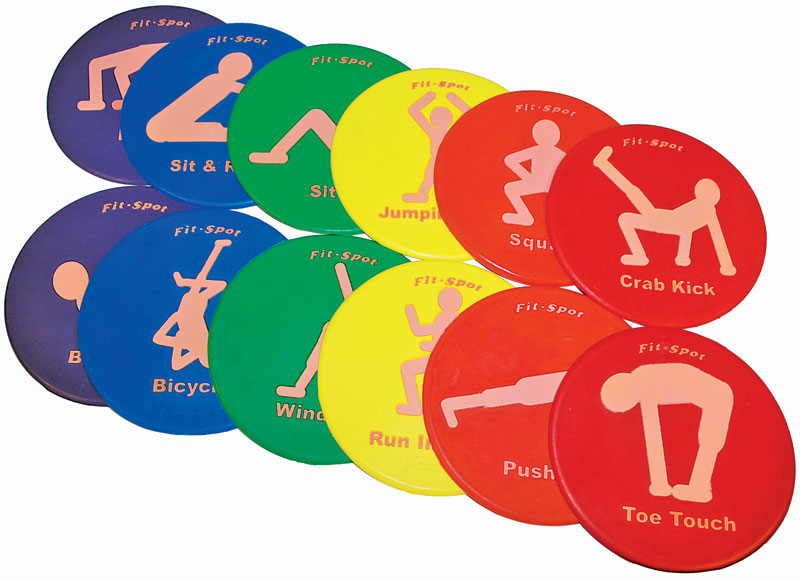 Multi-Color Poly Fitness Spots-Set of 12