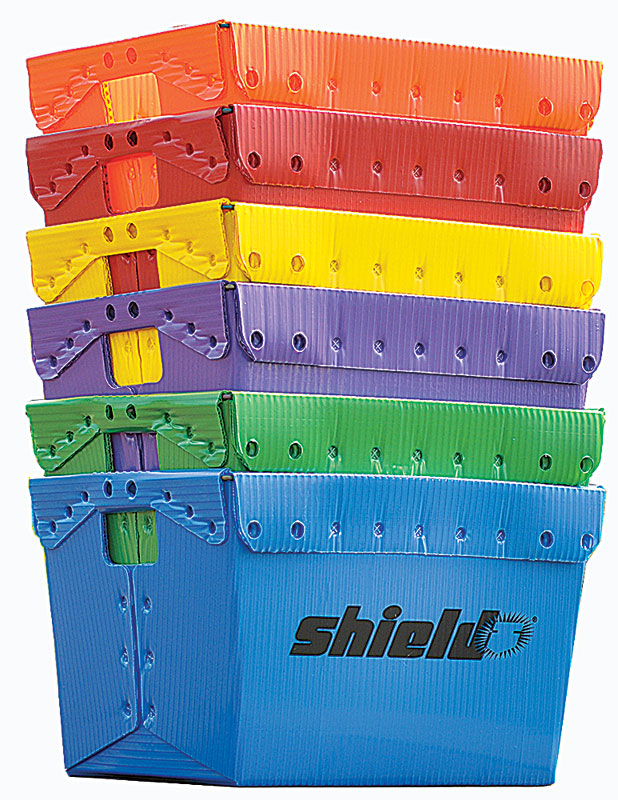 Shield Corrugated Storage Bin 6-Color set of 6