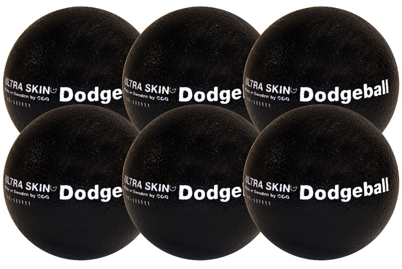 Ultra Skin Black Foam Dodgeball pack of 6
