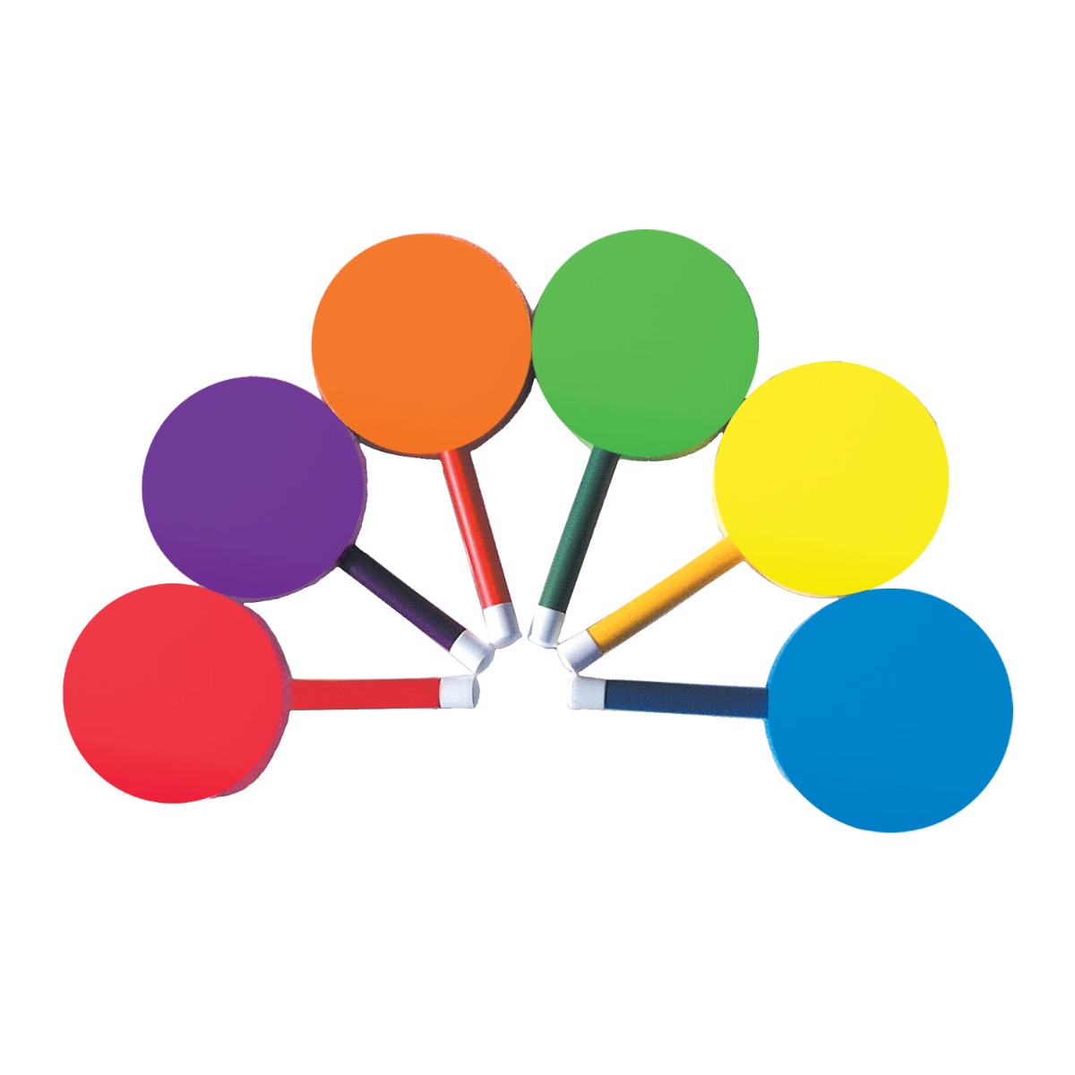 6-Color Set of Lollipop Paddles (7" Handle)