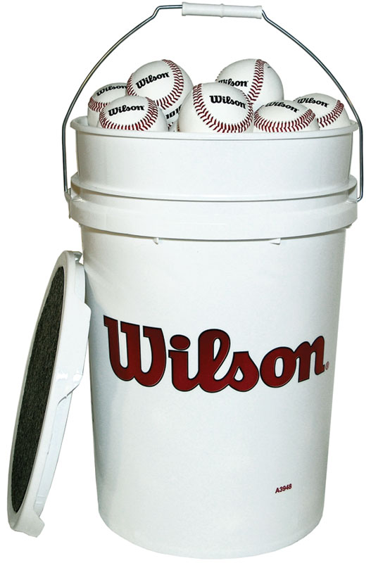 72 Wilson A1030 baseballs w/ bucket