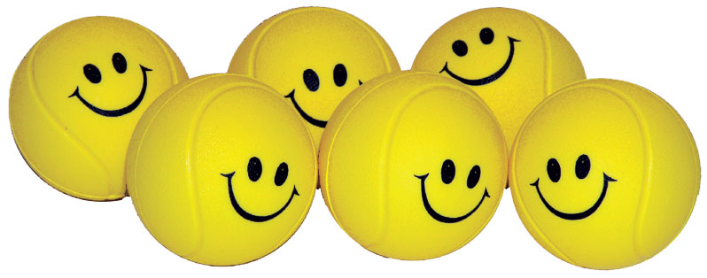 Smiley Face Foam Tennis Ball Trainer Set of 6