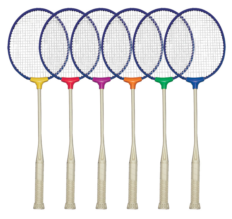 Molded Badminton Rackets 6-Color set of 6