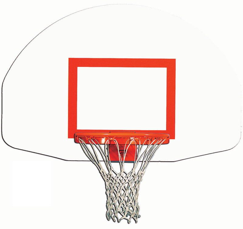 Gared Steel Front-Mount Fan Basketball Backboard (white w/orange target)