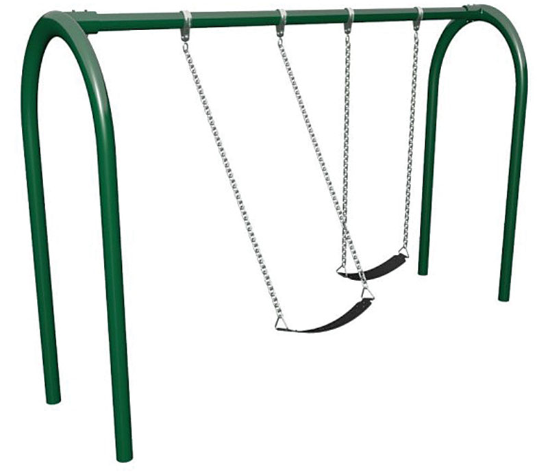 8'H Arch Post 1-Bay Green Swing Sets