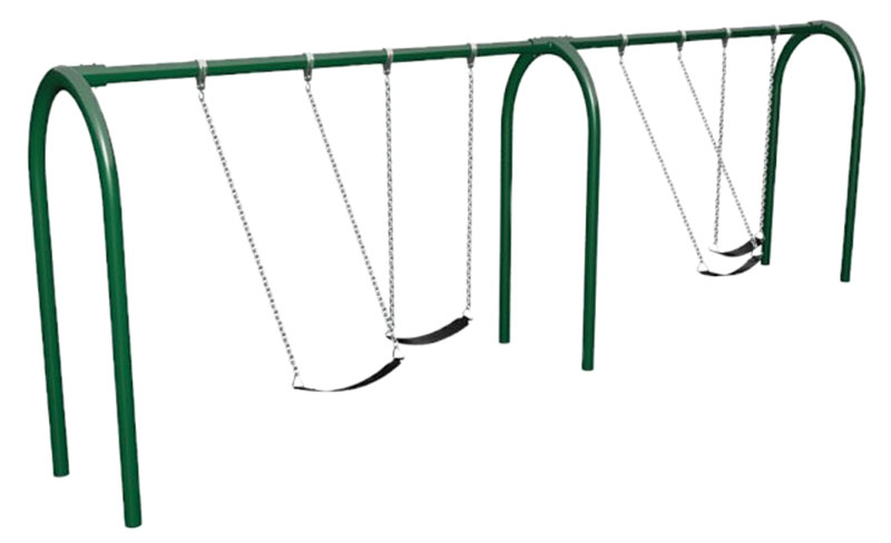 8'H Arch Post 2-Bay Green Swing Sets
