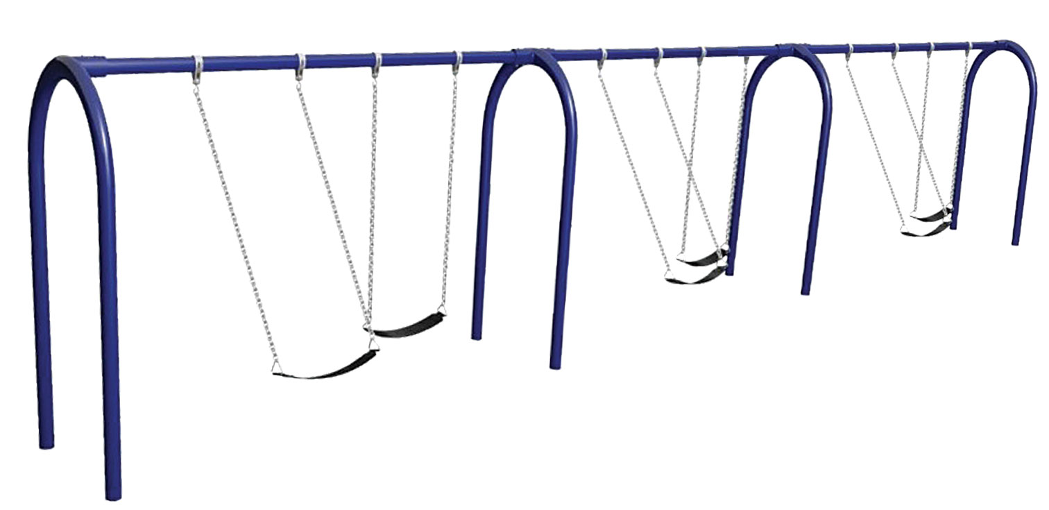 8'H Arch Post 3-Bay Blue Swing Sets