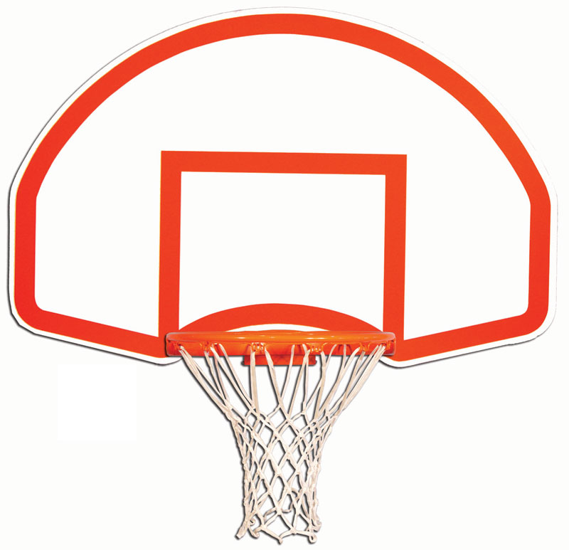 Gared Fan Shaped Rear Mount Basketball Backboard (w/ target & border)