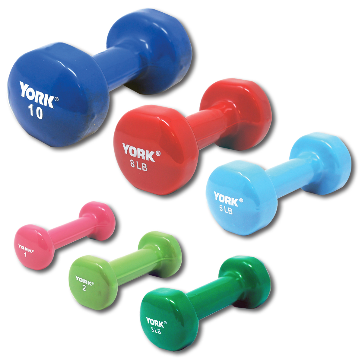York Vinyl-Coated Dumbbells