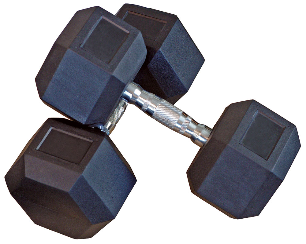 Rubber Hex Dumbbells
