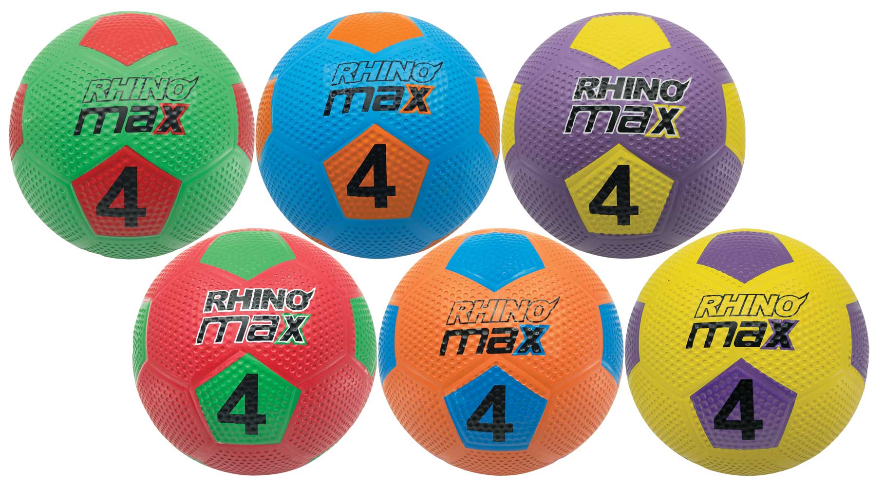 Rhino Max Rubber Size 4 Soccer Ball Set of 6